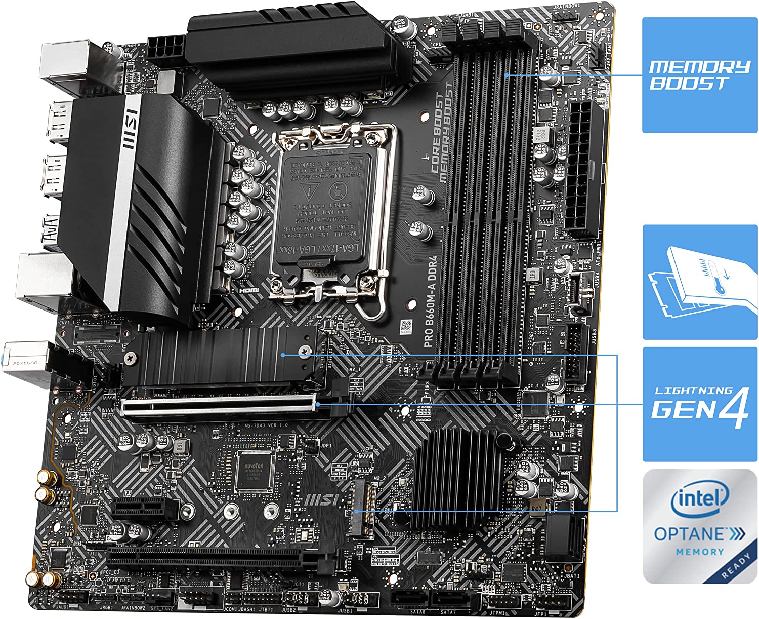 MSI Motherboard Pro B660M-A DDR4 MSI Motherboard Pro B660M-A DDR4